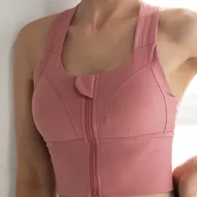 zip front sports bra