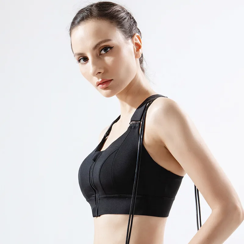 zip front sports bra high impact 1