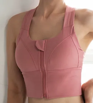 zip front sports bra