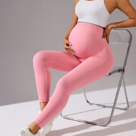 Coral Pink maternity yoga leggings