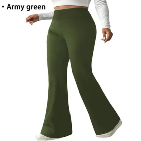 army green plus size flare leggings