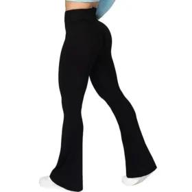 black flared gym leggings