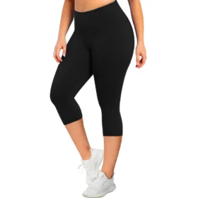 black plus size capri leggings