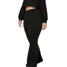 black plus size flare leggings