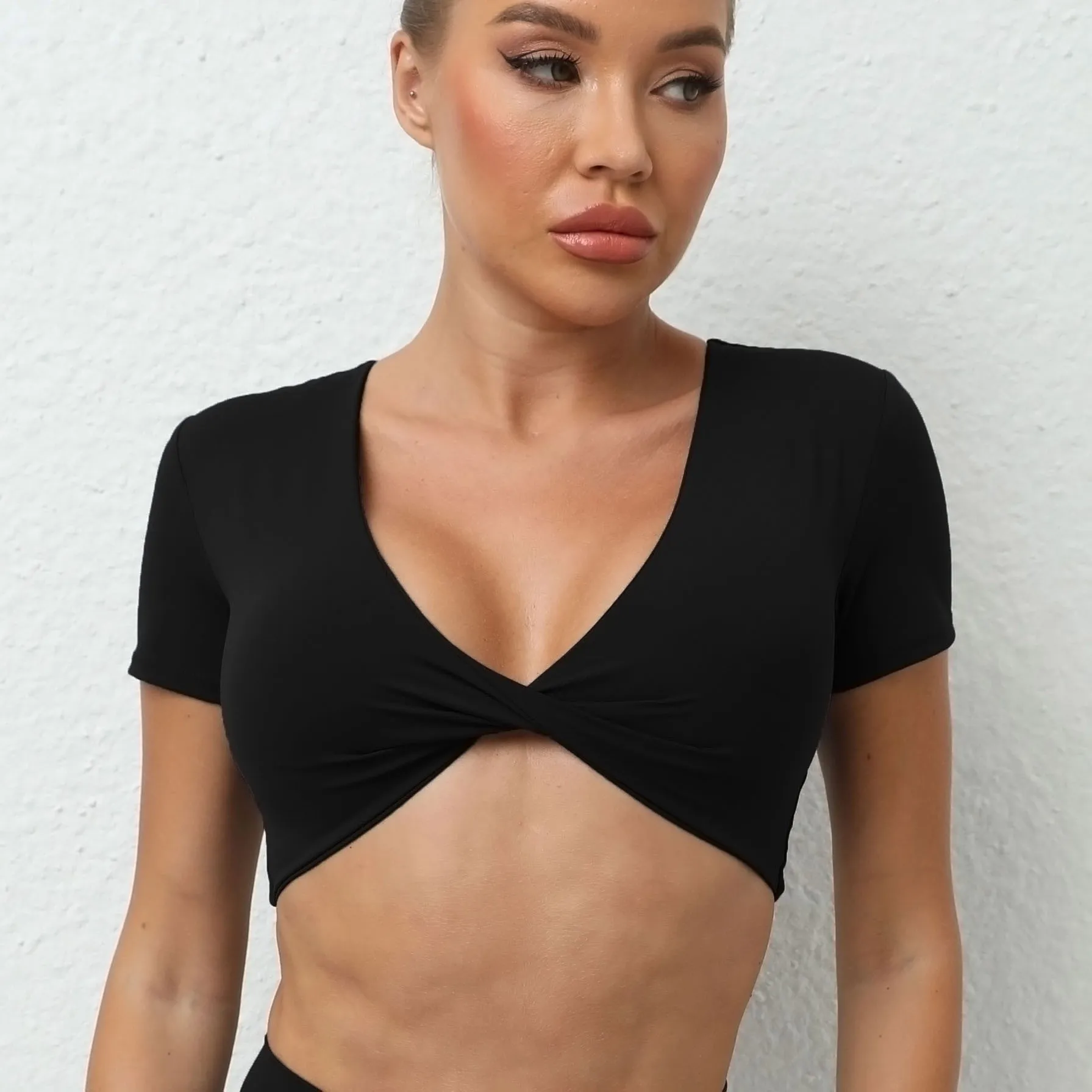 black sports tank top with bra