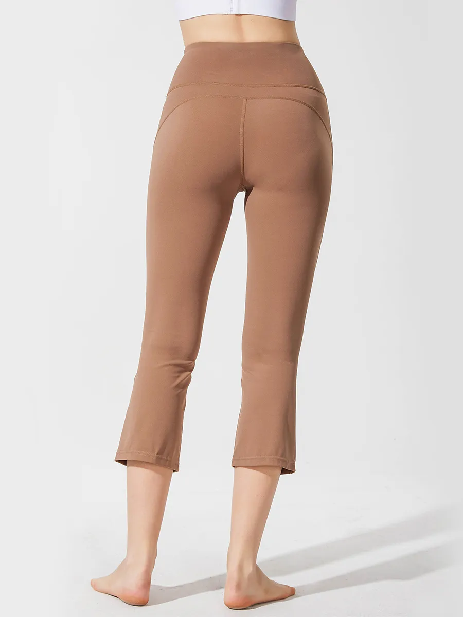 cocoa flared cropped leggings