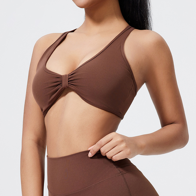 coffee cross back sports bra