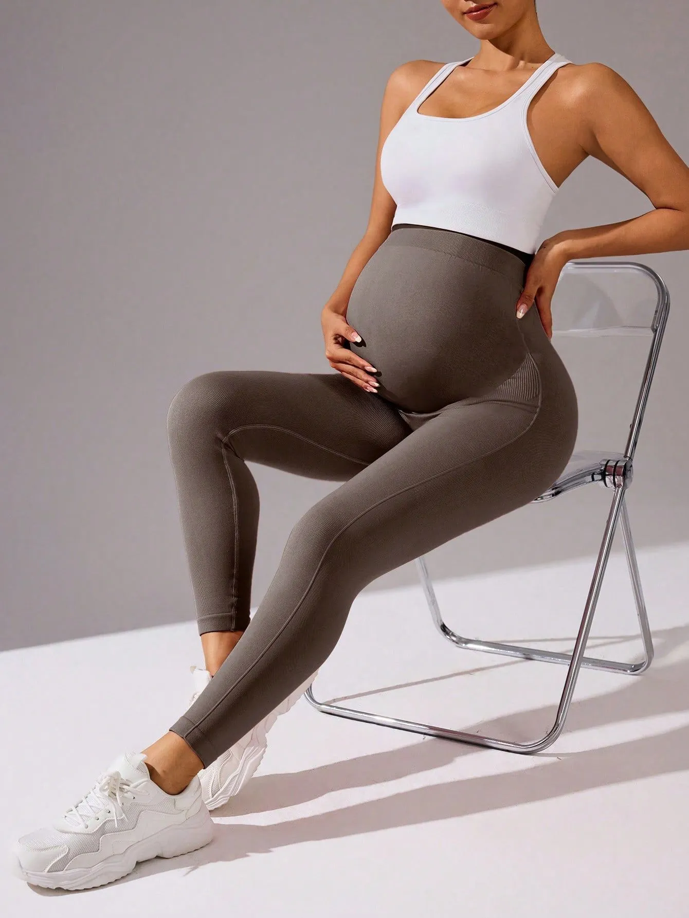 coffee maternity yoga leggings