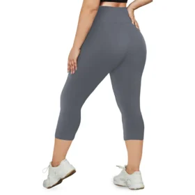 dark grey plus size capri leggings