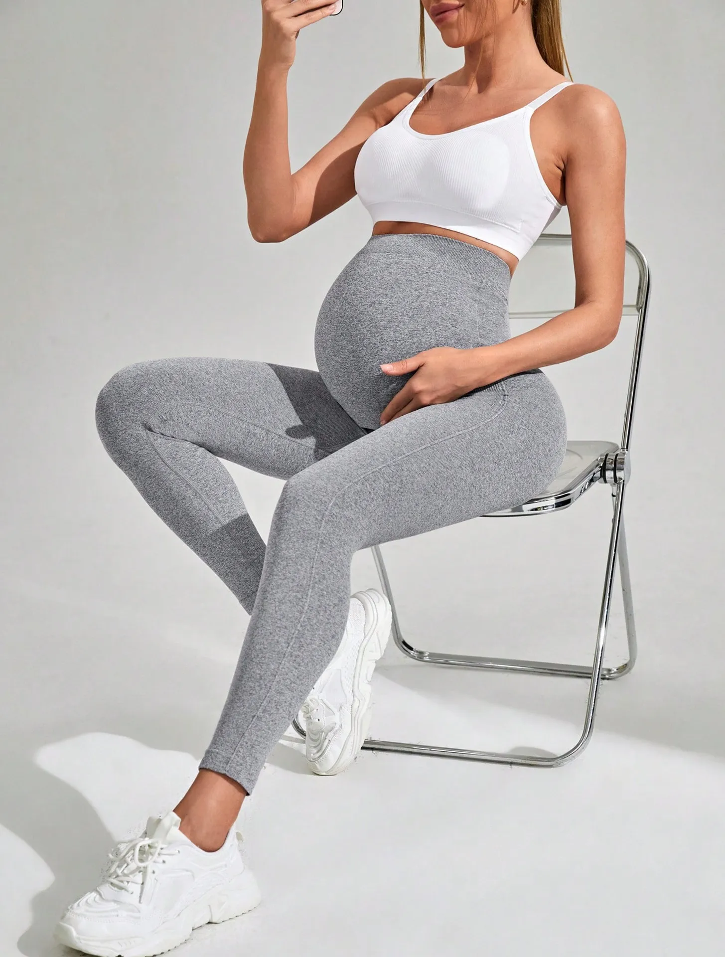 grey maternity yoga leggings