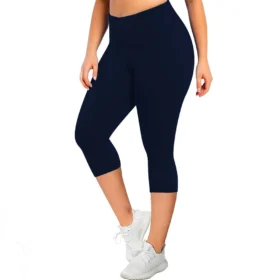 navy plus size capri leggings