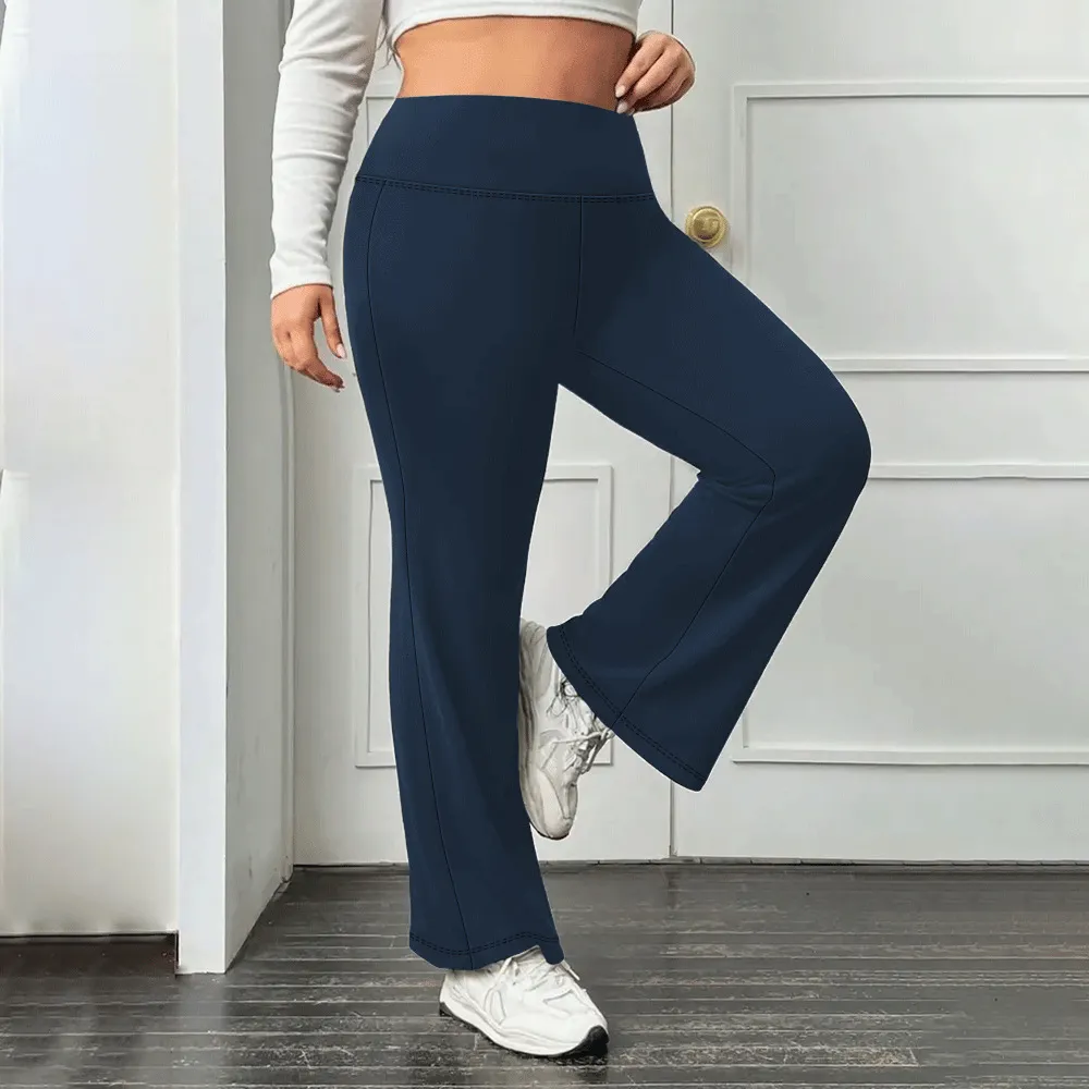 navy plus size flare leggings