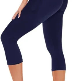 navy womens capri leggings with pockets