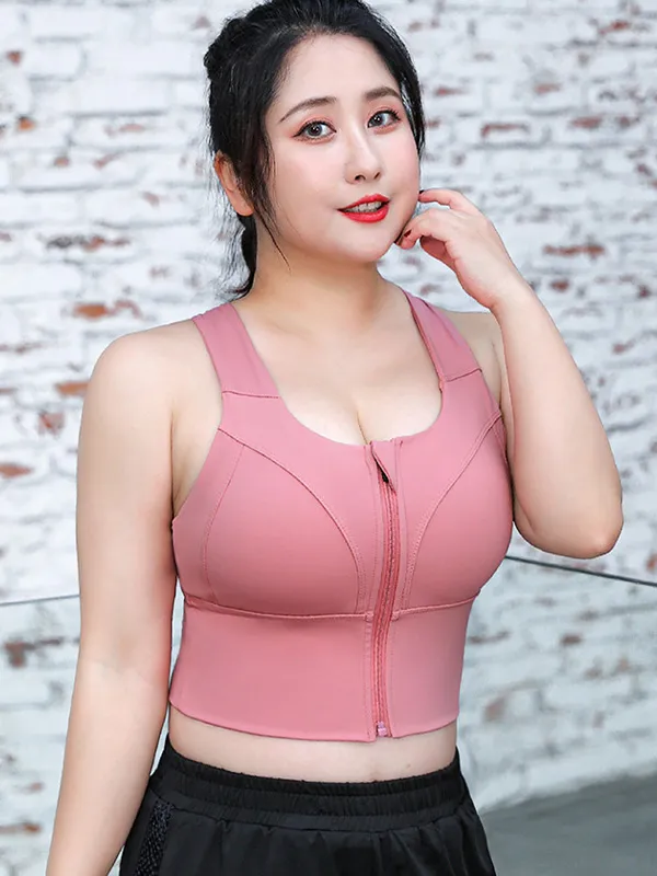 pink plus size crop top bra