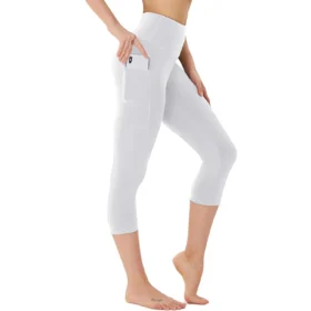 white womens capri leggings with pockets 1