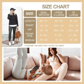 womens capri leggings with pockets size chart