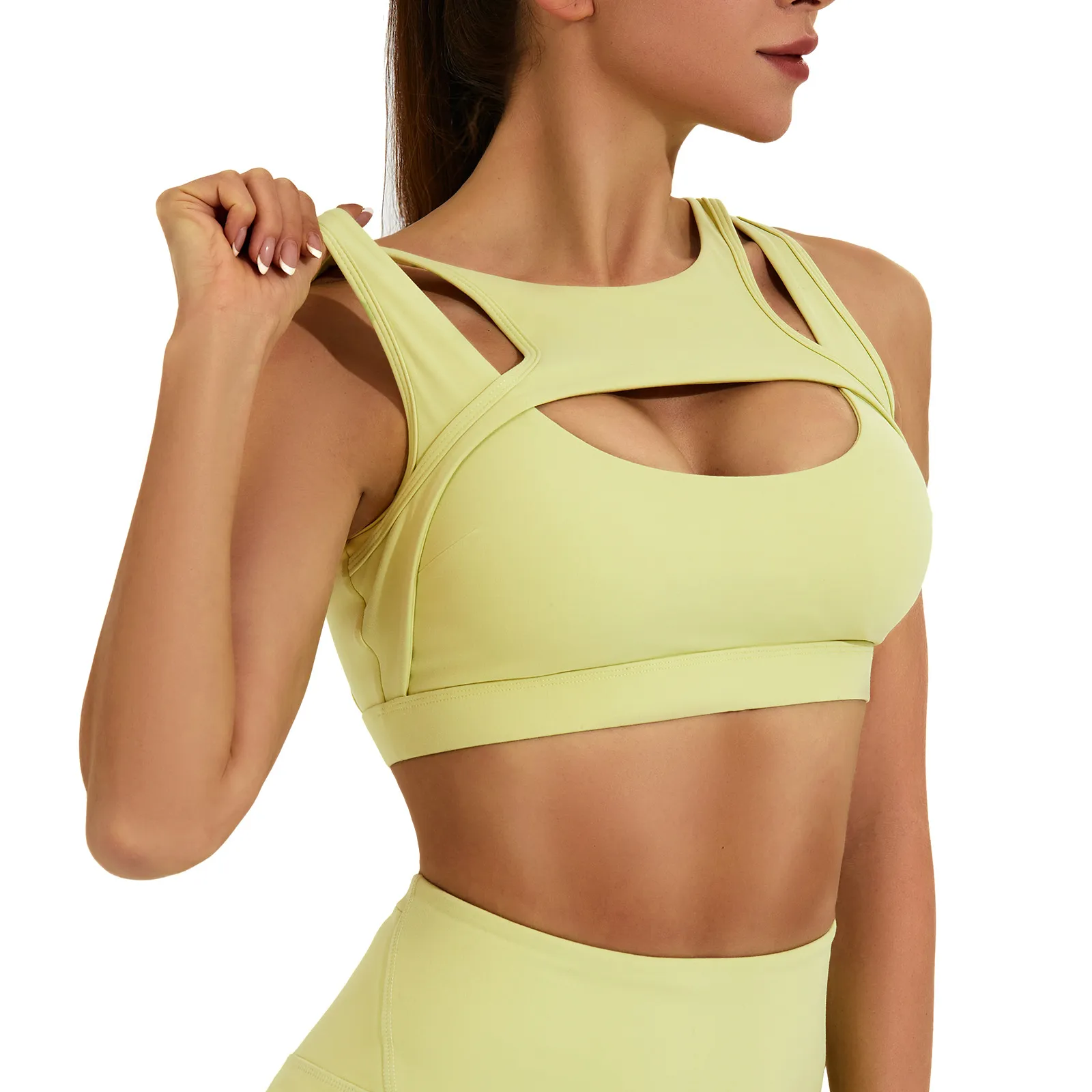 yellow halter workout tank tops